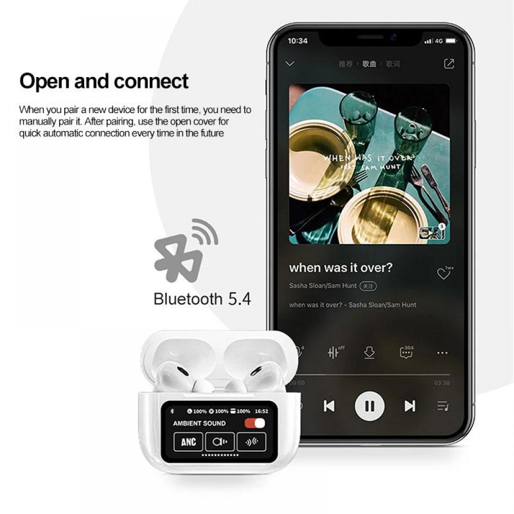 A9 Pro Ασύρματα Bluetooth ακουστικά  ANC/ENC 