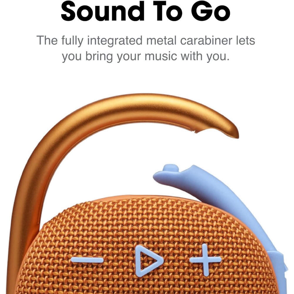 JBL Clip 4 Wireless Bluetooth Speaker Squad (Orange)