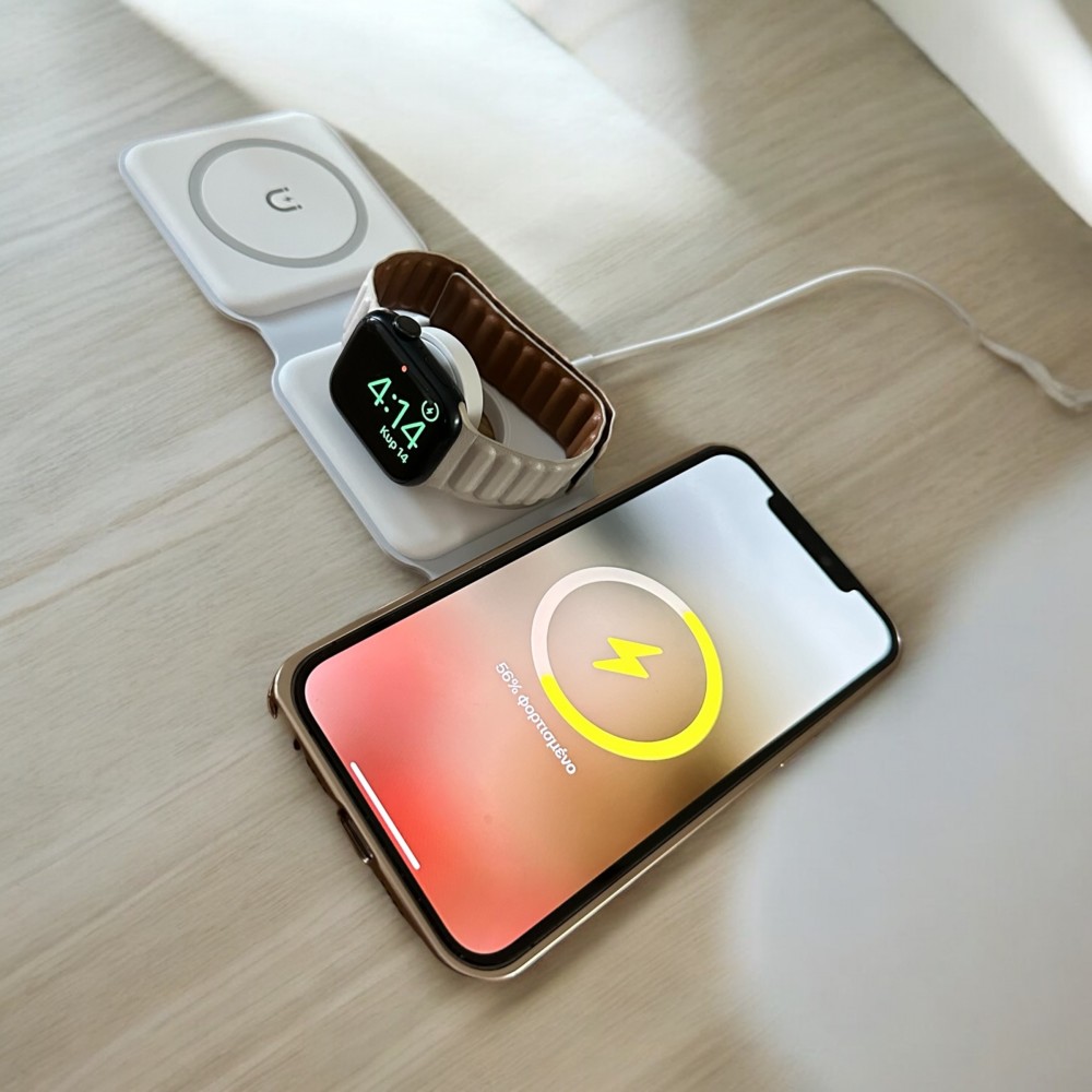 3 σε 1 Ασύρματη βάση φόρτισης πολλαπλών λειτουργιών - 3 σε 1 Magnetic Wireless Charging Dock – Λευκό